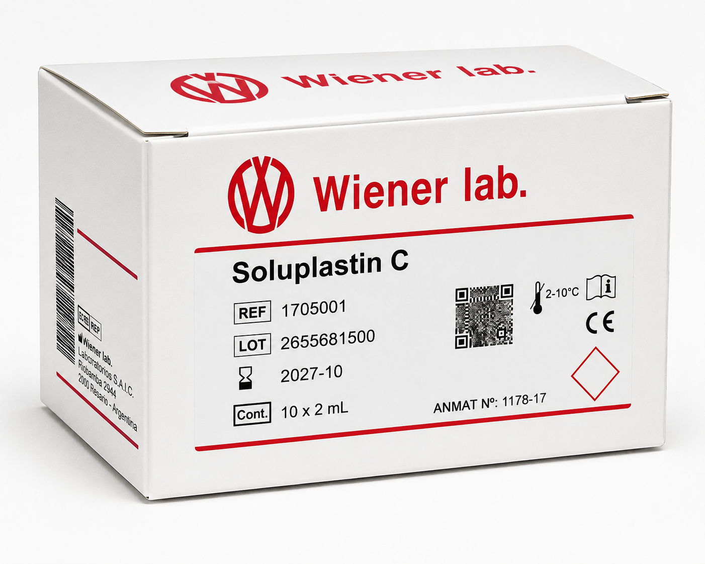 Soluplastin 1705001 Wiener lab — реагент для визначення протромбінового часу (ПЧ/PT) - фото