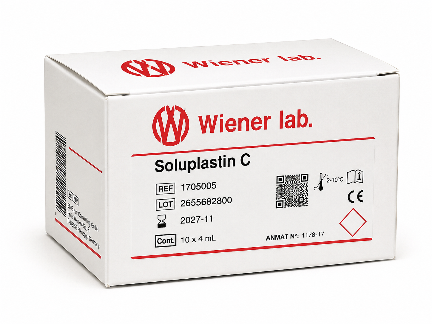 Soluplastin 1705005 Wiener lab — реагент для визначення протромбінового часу (ПЧ/PT) - фото